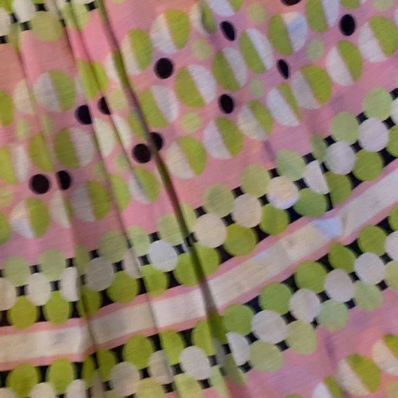 Sleeveless patterned pink/White/Green/Black lightweight peasant, style top - Picture 3 of 4